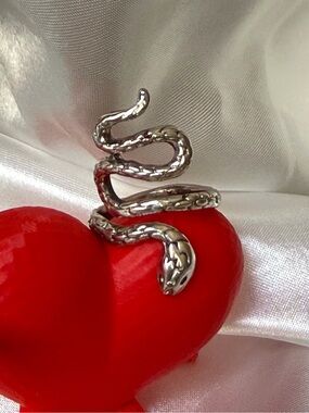 Silver Snake Ring for Reptile Lovers - Silver